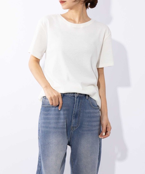 SETUP7（セットアップセブン）の「【SETUP7】heart point basic T-shirt 　ハートポイントベーシックTシャツ（Tシャツ/カットソー・レディース・ブラック/オフホワイト/レッド/サックスブルー・FREE）」の16枚目の写真