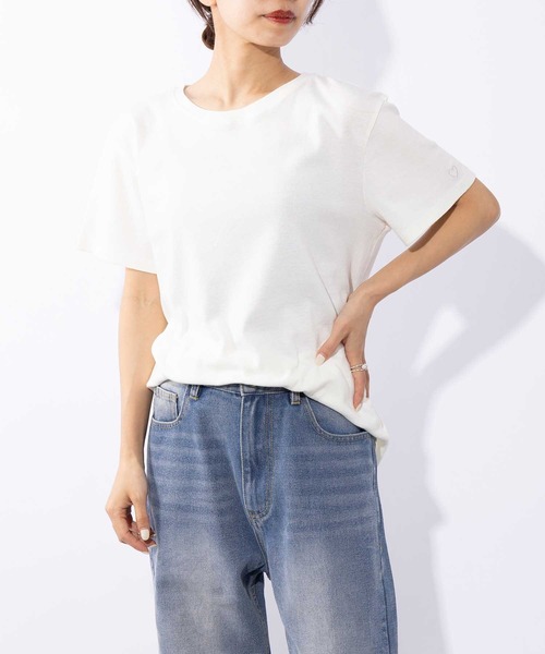 SETUP7（セットアップセブン）の「【SETUP7】heart point basic T-shirt 　ハートポイントベーシックTシャツ（Tシャツ/カットソー・レディース・ブラック/オフホワイト/レッド/サックスブルー・FREE）」の17枚目の写真