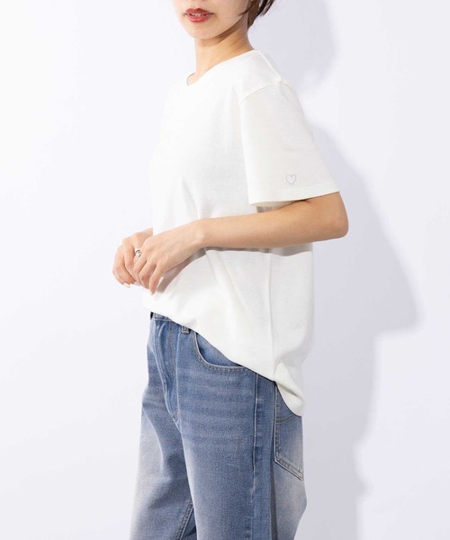 SETUP7（セットアップセブン）の「【SETUP7】heart point basic T-shirt 　ハートポイントベーシックTシャツ（Tシャツ/カットソー・レディース・ブラック/オフホワイト/レッド/サックスブルー・FREE）」の18枚目の写真