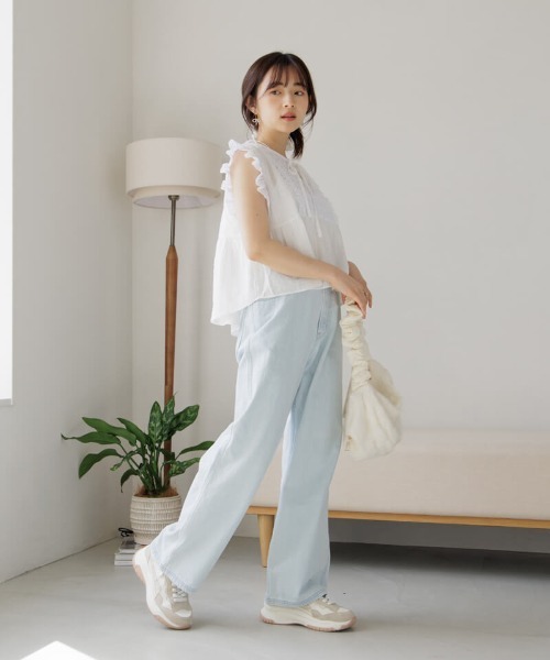 Web完売/flower/コットンフリルトップ cotton frill top～ｺｯﾄﾝﾌﾘﾙﾄｯﾌﾟ | flower／フラワー公式通販