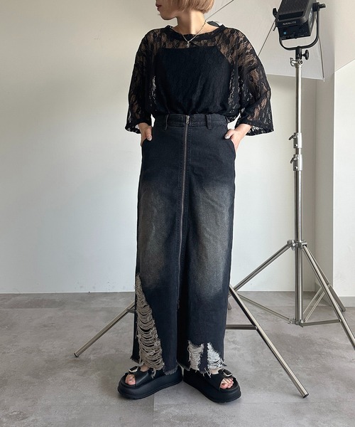 apres jour mignon(アプレジュールミニョン)の「レースBIGT【ZOZOTOWN限定アイテム】(Tシャツ/カットソー・レディース・レッド/ブラック/オフホワイト・X-LARGE/フリー)」の10枚目の写真