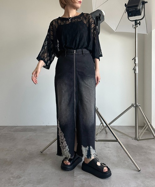 apres jour mignon(アプレジュールミニョン)の「レースBIGT【ZOZOTOWN限定アイテム】(Tシャツ/カットソー・レディース・レッド/ブラック/オフホワイト・X-LARGE/フリー)」の11枚目の写真