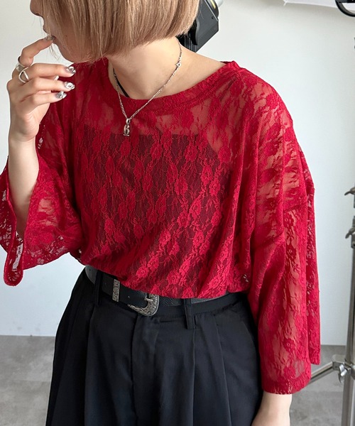 apres jour mignon(アプレジュールミニョン)の「レースBIGT【ZOZOTOWN限定アイテム】(Tシャツ/カットソー・レディース・レッド/ブラック/オフホワイト・X-LARGE/フリー)」の13枚目の写真