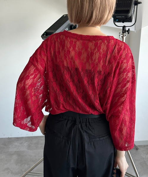 apres jour mignon(アプレジュールミニョン)の「レースBIGT【ZOZOTOWN限定アイテム】(Tシャツ/カットソー・レディース・レッド/ブラック/オフホワイト・X-LARGE/フリー)」の15枚目の写真