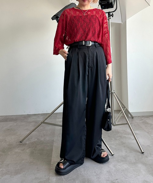 apres jour mignon(アプレジュールミニョン)の「レースBIGT【ZOZOTOWN限定アイテム】(Tシャツ/カットソー・レディース・レッド/ブラック/オフホワイト・X-LARGE/フリー)」の16枚目の写真