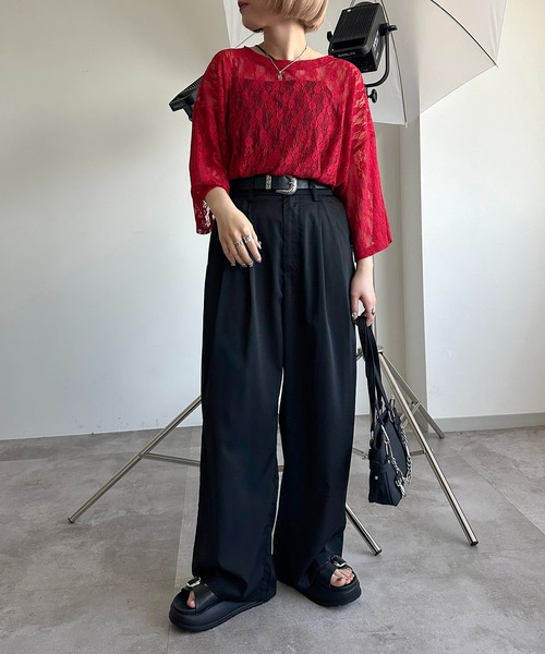 apres jour mignon(アプレジュールミニョン)の「レースBIGT【ZOZOTOWN限定アイテム】(Tシャツ/カットソー・レディース・レッド/ブラック/オフホワイト・X-LARGE/フリー)」の17枚目の写真