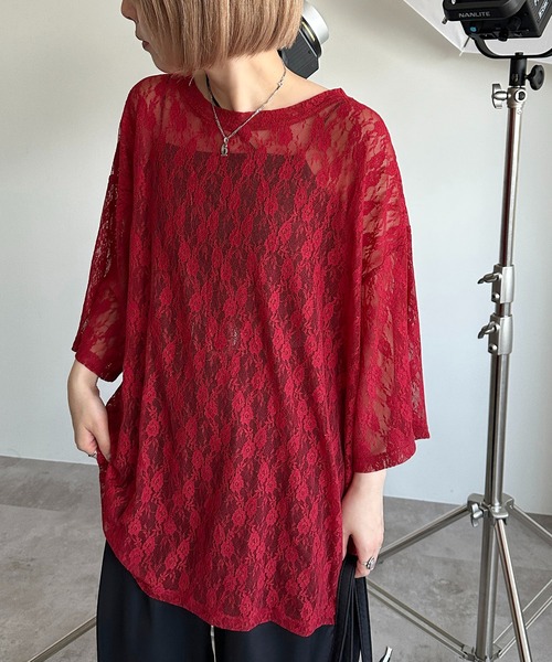 apres jour mignon(アプレジュールミニョン)の「レースBIGT【ZOZOTOWN限定アイテム】(Tシャツ/カットソー・レディース・レッド/ブラック/オフホワイト・X-LARGE/フリー)」の18枚目の写真