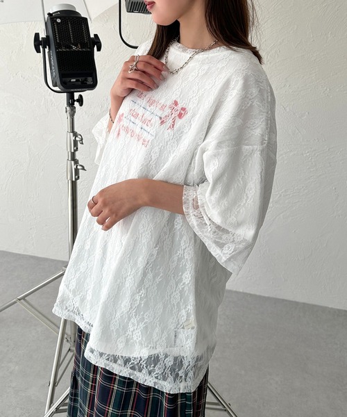 apres jour mignon(アプレジュールミニョン)の「レースBIGT【ZOZOTOWN限定アイテム】(Tシャツ/カットソー・レディース・レッド/ブラック/オフホワイト・X-LARGE/フリー)」の19枚目の写真
