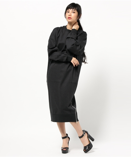JOHN LAWRENCE SULLIVAN（ジョンローレンスサリバン）の「LONG PULLOVER DRESS（ワンピース・レディース・グレー/ネイビー/ホワイト/ブラック・ONE SIZE）」の3枚目の写真