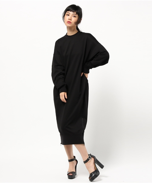 JOHN LAWRENCE SULLIVAN（ジョンローレンスサリバン）の「LONG PULLOVER DRESS（ワンピース・レディース・グレー/ネイビー/ホワイト/ブラック・ONE SIZE）」の2枚目の写真