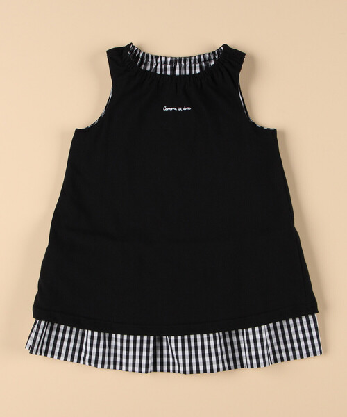 COMME CA ISM（コムサイズム）の「ギンガムチェック・バンダナ柄プリント リバーシブル ワンピース(ベビーサイズ)（その他ベビー用品・キッズ・アイボリー系/ネイビー系/チェック・80-90cm）」の5枚目の写真