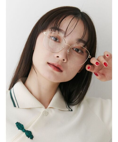 jouetie(ジュエティ)の「メタルフレームスクエアグラス(サングラス・レディース・シルバー/グリーン/ゴールド・FREE)」の5枚目の写真