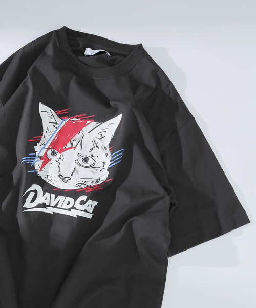 B.C STOCK(ベーセーストック)の「ROCK CAT デビット S/S Tシャツ(Tシャツ/カットソー・メンズ・ブラック系その他/ホワイト・MEDIUM/LARGE)」の2枚目の写真