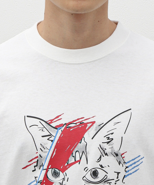 B.C STOCK(ベーセーストック)の「ROCK CAT デビット S/S Tシャツ(Tシャツ/カットソー・メンズ・ブラック系その他/ホワイト・MEDIUM/LARGE)」の9枚目の写真