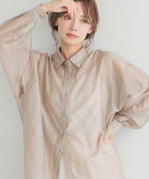 mysty woman | ユルシルエットシアーシャツ　135548(シャツ/ブラウス)