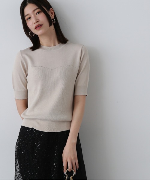 DOLCE&GABBANA 綺麗色ライラックのお花色パープル美形リブニット 