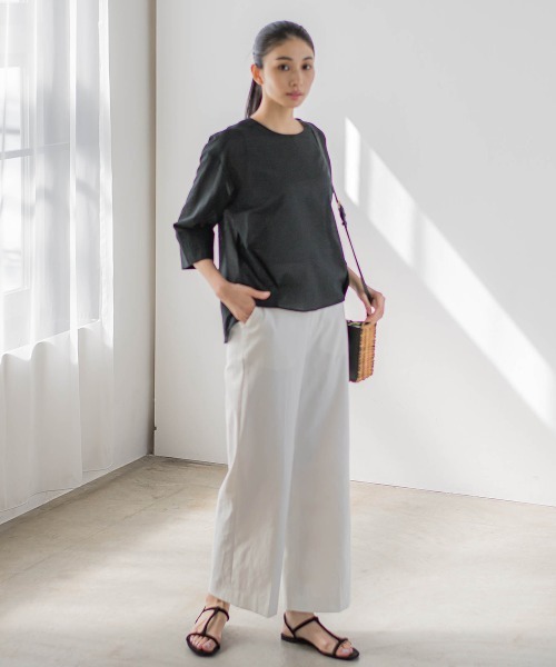 la.f…(ラエフ)の「【WEB別注】エアーリップルブラウス≪洗濯機で洗える≫(シャツ/ブラウス・レディース・ブルー系その他/ブラック/ベージュ系その他/ホワイト・9号/11号)」の22枚目の写真