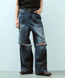 Camphor wood(Jt@[Ebh)wide baggy broken denim trousers / ChoM[H_[Wfj(fjpc)