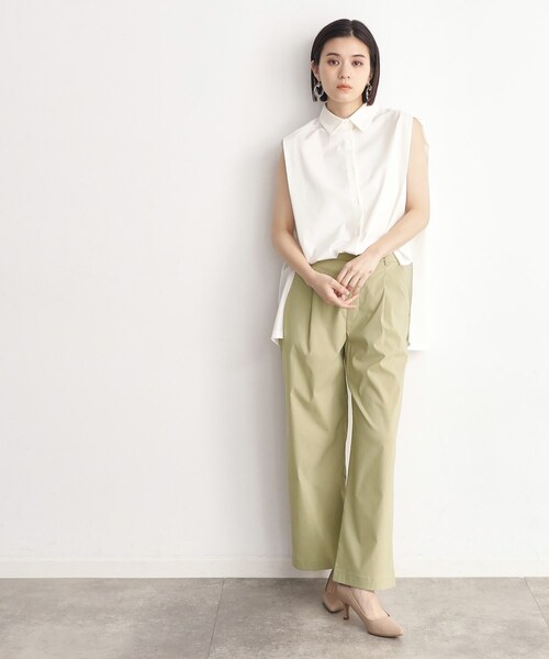 THE SHOP TK (ザ ショップ ティーケー )の「◆【薄くて軽い!/接触冷感/洗える】ストレッチワイドパンツ(その他パンツ・レディース・グレー/ブラック/オリーブ/ライトベージュ・11/12/13)」の17枚目の写真