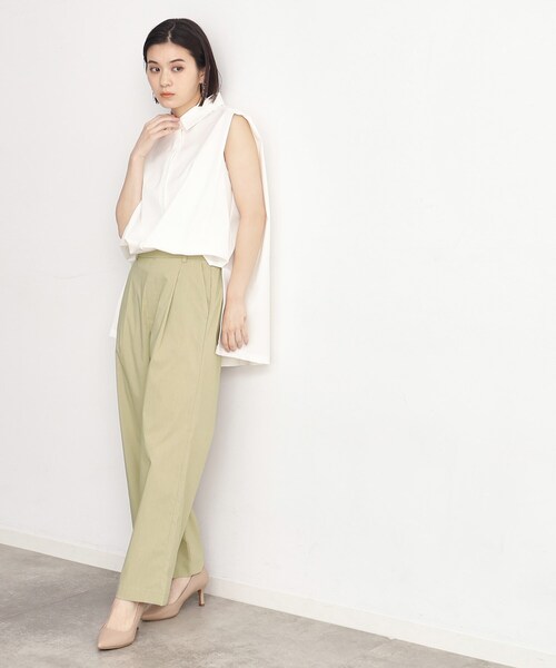 THE SHOP TK (ザ ショップ ティーケー )の「◆【薄くて軽い!/接触冷感/洗える】ストレッチワイドパンツ(その他パンツ・レディース・グレー/ブラック/オリーブ/ライトベージュ・11/12/13)」の18枚目の写真