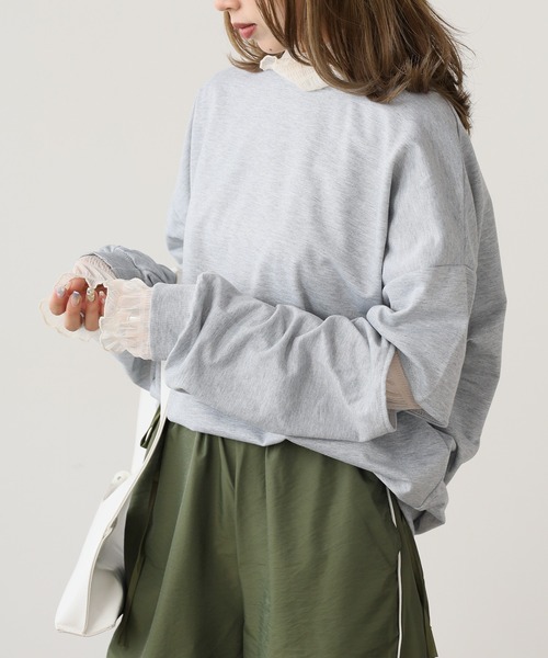 BLANK (ブランク)の「▲Slit Pullover Sweatshirt / スリットプルオーバー スウェット(スウェット・レディース・ブラック/グレー・FREE)」の1枚目の写真