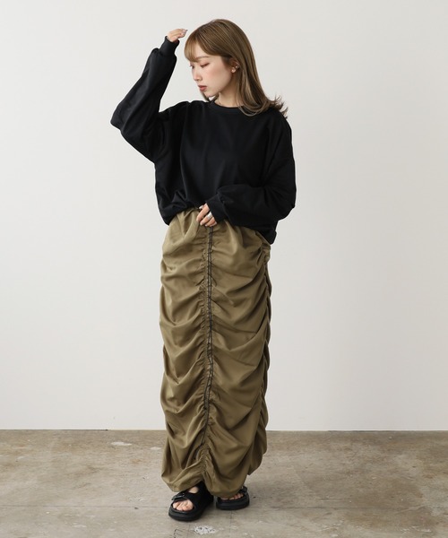 BLANK (ブランク)の「▲Slit Pullover Sweatshirt / スリットプルオーバー スウェット(スウェット・レディース・ブラック/グレー・FREE)」の8枚目の写真