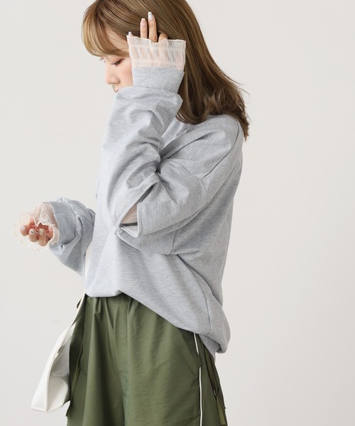 BLANK (ブランク)の「▲Slit Pullover Sweatshirt / スリットプルオーバー スウェット(スウェット・レディース・ブラック/グレー・FREE)」の5枚目の写真