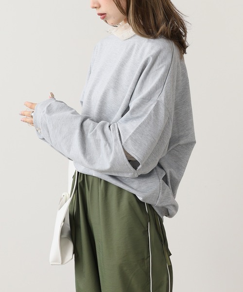 BLANK (ブランク)の「▲Slit Pullover Sweatshirt / スリットプルオーバー スウェット(スウェット・レディース・ブラック/グレー・FREE)」の12枚目の写真