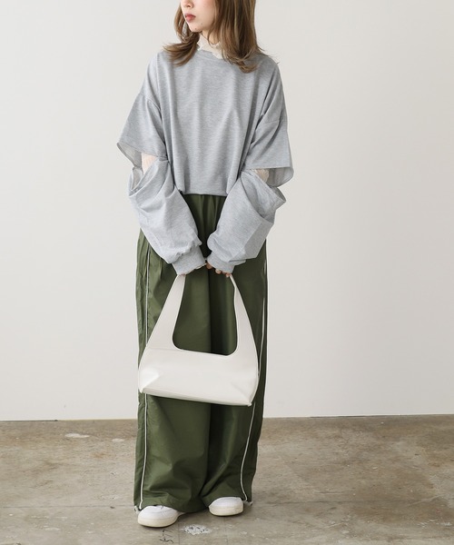 BLANK (ブランク)の「▲Slit Pullover Sweatshirt / スリットプルオーバー スウェット(スウェット・レディース・ブラック/グレー・FREE)」の6枚目の写真