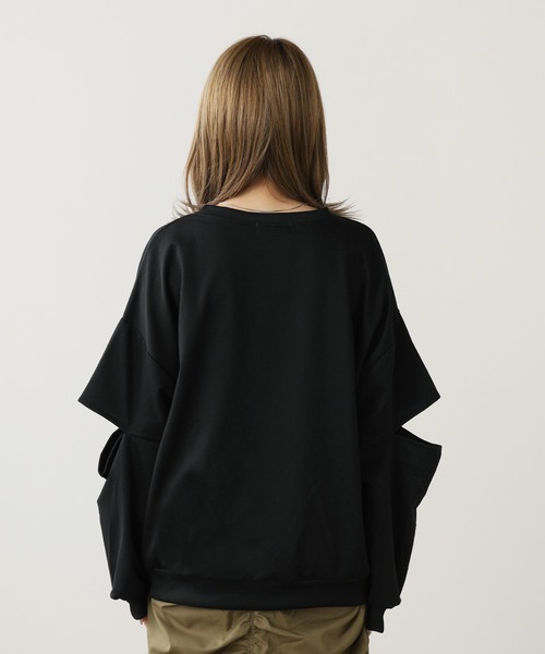 BLANK (ブランク)の「▲Slit Pullover Sweatshirt / スリットプルオーバー スウェット(スウェット・レディース・ブラック/グレー・FREE)」の15枚目の写真