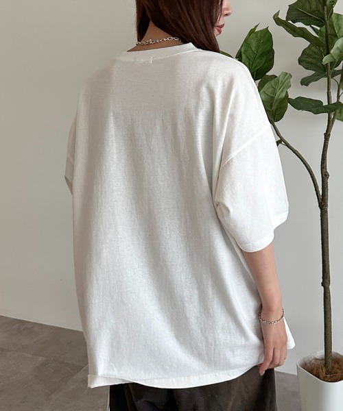 apres jour mignon(アプレジュールミニョン)の「アソートピグメントリボンTシャツ【ZOZOTOWN限定アイテム】(Tシャツ/カットソー・レディース・ホワイト系その他/ブラック系その他2/ブラック系その他/オフホワイト・フリー/X-LARGE)」の8枚目の写真