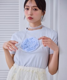 one after another NICE CLAUP | チョーカー付きローズT(Tシャツ/カットソー)