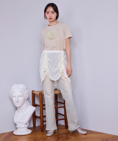 セール】チョーカー付きローズT（Tシャツ/カットソー）｜one