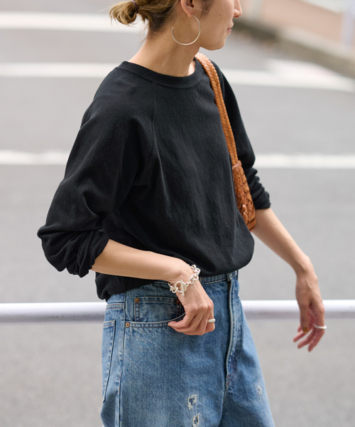 FRAMeWORK（フレームワーク）の「≪追加≫NEWスラブベアテンプルオーバー（Tシャツ/カットソー・レディース・グレー/ホワイト/ベージュ/ブラック・FREE）」の14枚目の写真