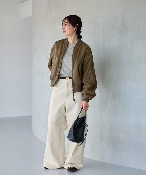 FRAMeWORK（フレームワーク）の「≪追加≫NEWスラブベアテンプルオーバー（Tシャツ/カットソー・レディース・グレー/ホワイト/ベージュ/ブラック・FREE）」の21枚目の写真