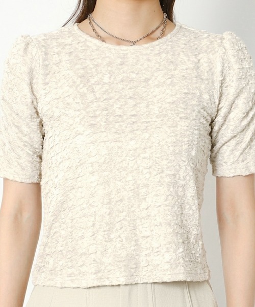 GORGE(ゴージ)の「フクレジャガードパフスリーブTOPS(Tシャツ/カットソー・レディース・アイボリー/ライトカーキ・F)」の7枚目の写真