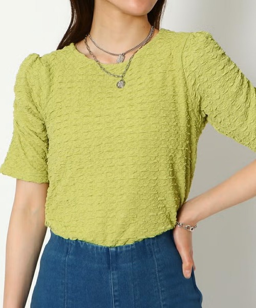 GORGE(ゴージ)の「フクレジャガードパフスリーブTOPS(Tシャツ/カットソー・レディース・アイボリー/ライトカーキ・F)」の3枚目の写真