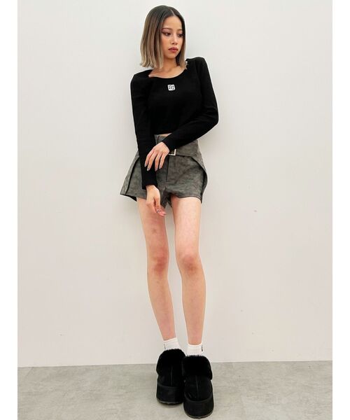 GYDA（ジェイダ）の「GYGYストーンロゴロンT（Tシャツ/カットソー・レディース・ベージュ/ブラック/オフホワイト・FREE）」の15枚目の写真