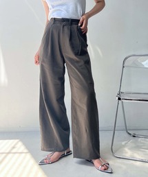 AS KNOW AS plus | リネン混 タックテーパードロングパンツ(その他パンツ)