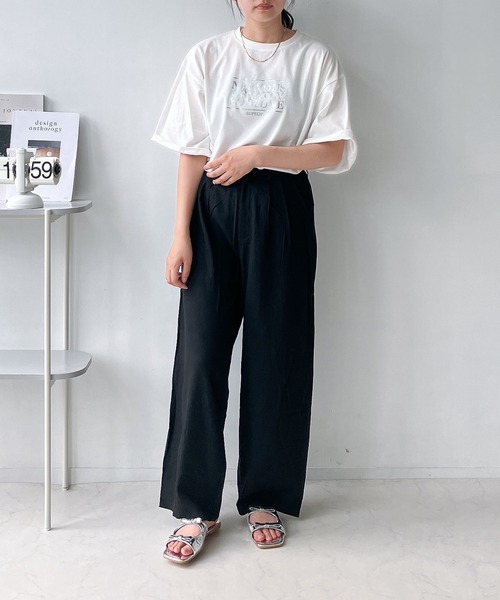 AS KNOW AS plus(アズノゥアズプラス)の「リネン混 タックテーパードロングパンツ(その他パンツ・レディース・ブラック/グリーン/キナリ/モカ/カーキ・FREE)」の8枚目の写真