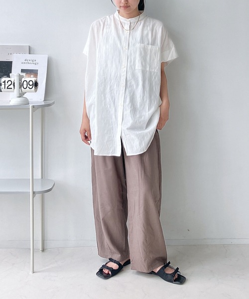 AS KNOW AS plus（アズノゥアズプラス）の「リネン混 タック