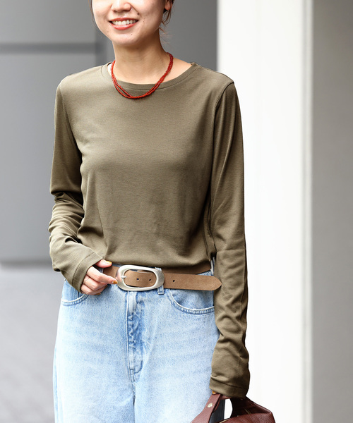 追加2》ソフトテレコクルーネックロングTEE（Tシャツ/カットソー