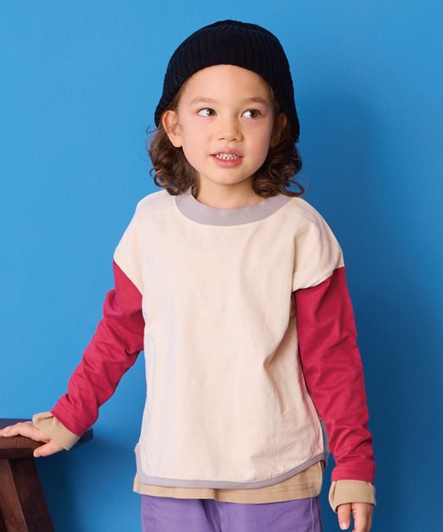 Life Support Products（ライフサポートプロダクツ）の「【防汚加工】ラウンドロンティー（Tシャツ/カットソー・キッズ・オフホワイト/ブラック/グリーン/チャコール/ホワイト系その他/ライトピンク/グレー/ブルー・100/150/140/120/110/95/90/130/80）」の3枚目の写真