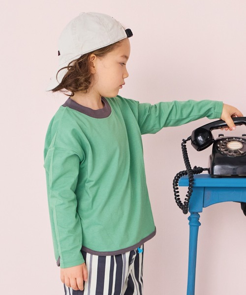 Life Support Products（ライフサポートプロダクツ）の「【防汚加工】ラウンドロンティー（Tシャツ/カットソー・キッズ・オフホワイト/ブラック/グリーン/チャコール/ホワイト系その他/ライトピンク/グレー/ブルー・100/150/140/120/110/95/90/130/80）」の6枚目の写真