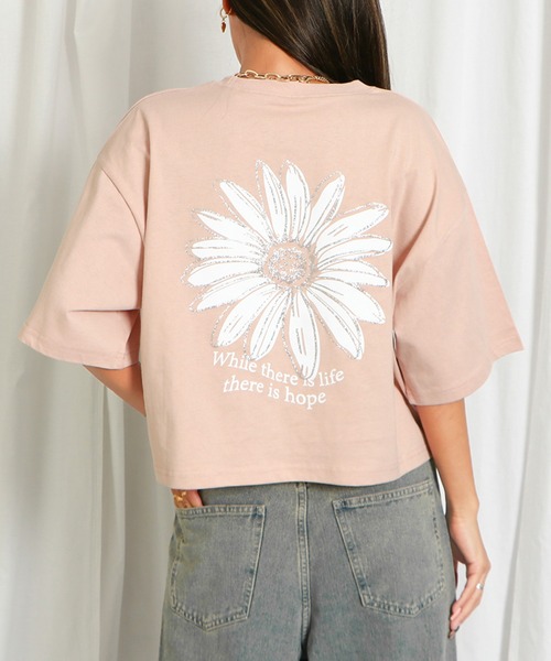 GORGE(ゴージ)の「オーロララメプリントTシャツ(Tシャツ/カットソー・レディース・ブラック/オフホワイト/ピンク/ライトブルーグレー/ネイビー/ダークグリーン/パープル・F)」の7枚目の写真