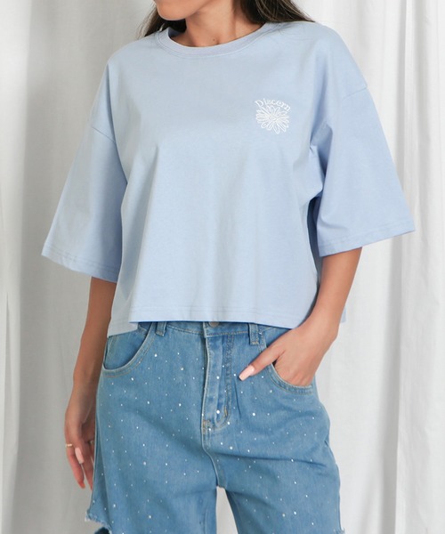 GORGE(ゴージ)の「オーロララメプリントTシャツ(Tシャツ/カットソー・レディース・ブラック/オフホワイト/ピンク/ライトブルーグレー/ネイビー/ダークグリーン/パープル・F)」の19枚目の写真