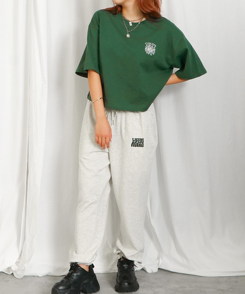 GORGE(ゴージ)の「オーロララメプリントTシャツ(Tシャツ/カットソー・レディース・ブラック/オフホワイト/ピンク/ライトブルーグレー/ネイビー/ダークグリーン/パープル・F)」の21枚目の写真