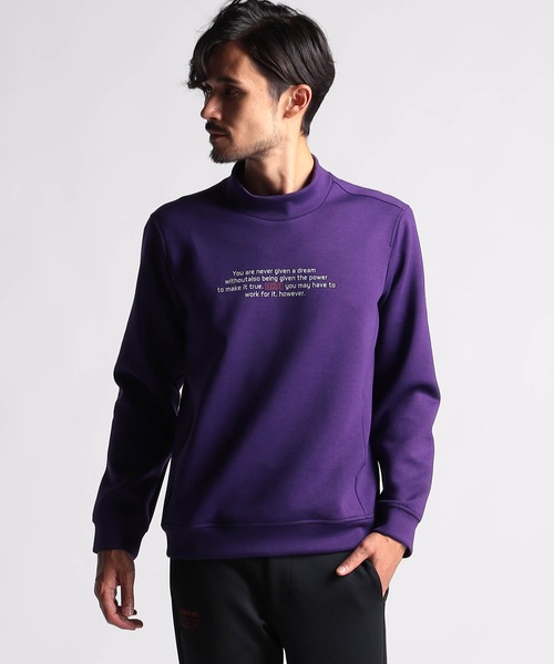 NICOLE CLUB FOR MEN（ニコルクラブフォーメン）の「【NICOLE SPORTS】ロゴプリントモックネックプルオーバー（その他トップス・メンズ・オフホワイト/パープル/キナリ/ブラック・MEDIUM/X-LARGE/LARGE）」の4枚目の写真