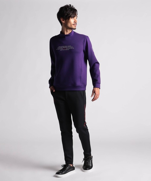 NICOLE CLUB FOR MEN（ニコルクラブフォーメン）の「【NICOLE SPORTS】ロゴプリントモックネックプルオーバー（その他トップス・メンズ・オフホワイト/パープル/キナリ/ブラック・MEDIUM/X-LARGE/LARGE）」の11枚目の写真