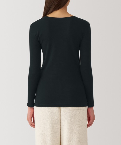 無印良品（ムジルシリョウヒン）の「（綿１００％）婦人　あったか綿　クルーネック長袖Ｔシャツ（インナーウェア/肌着・レディース・ブラック/ライトベージュ/ブラウン系/オフホワイト・S/M/L/XL）」の13枚目の写真